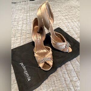 Pedro Garcia Swarovski Crystal D’orsay Heels. Size 8.5. Cafe Au Lait color.